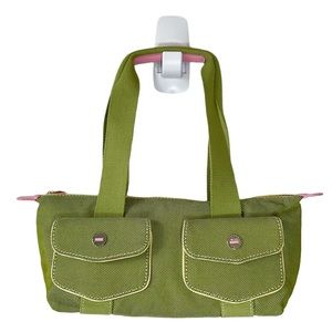 Tommy Hilfiger Y2K Baguette Bag Green With Pink Accents